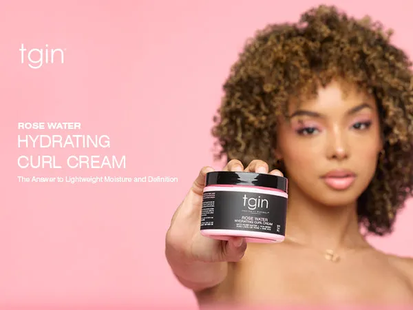 TGIN Rose Water Hydrating Curl Cream krulcrème 12 oz rozenwater