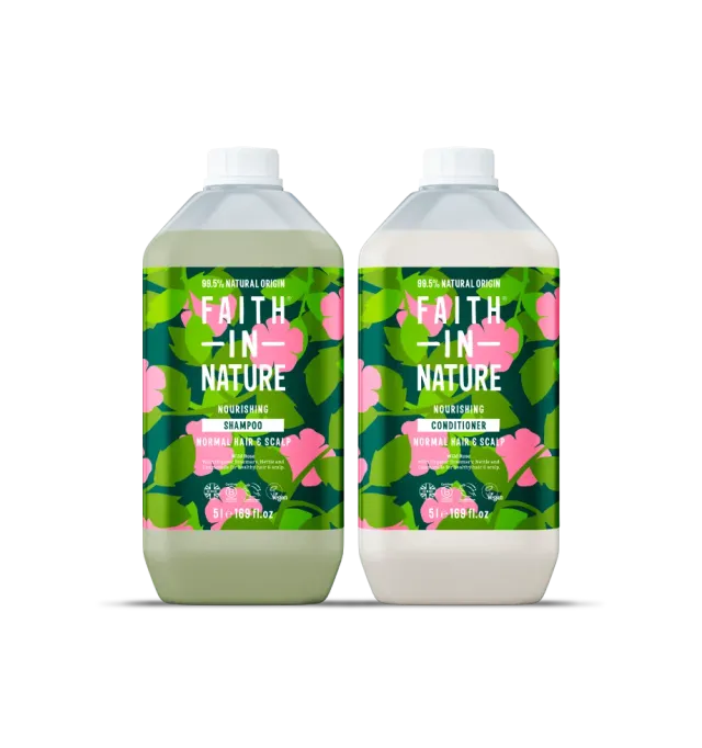 Faith in Nature Wild Rose shampoo conditioner set 5L