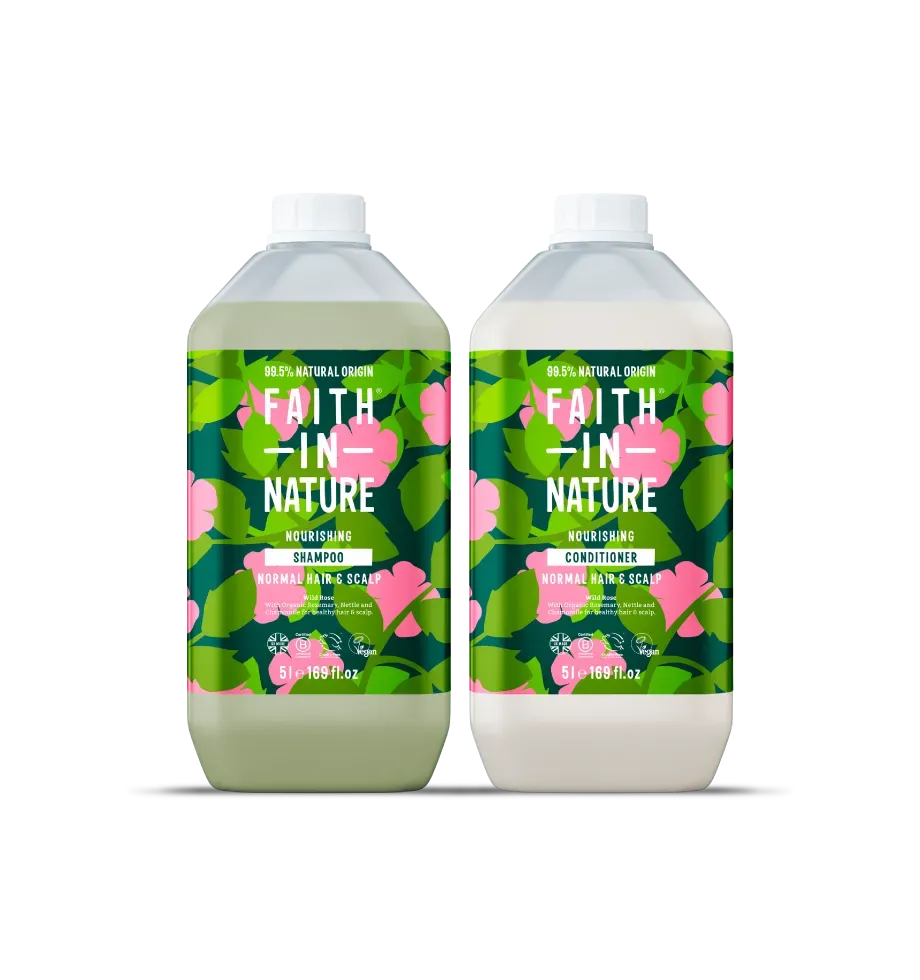 Faith in Nature Wild Rose shampoo conditioner set 5L