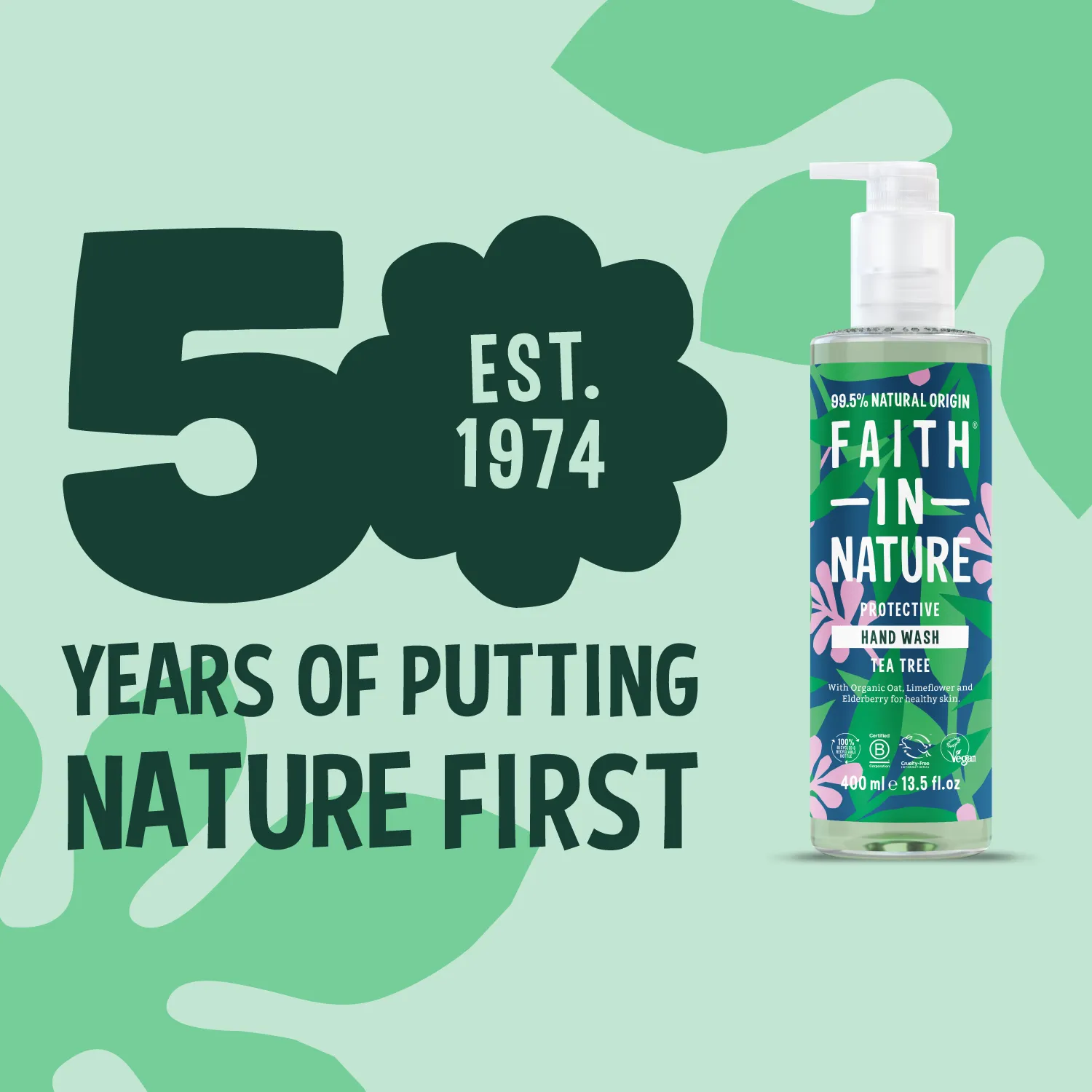 Faith in Nature Tea Tree handzeep 400ml gevoelige huid