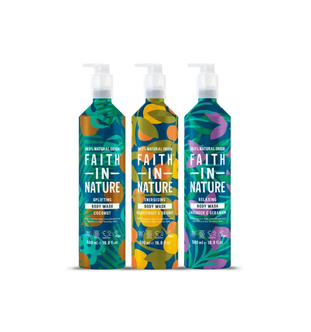 Faith in Nature Aluminium douchegel trio 3x500ml mixgeuren