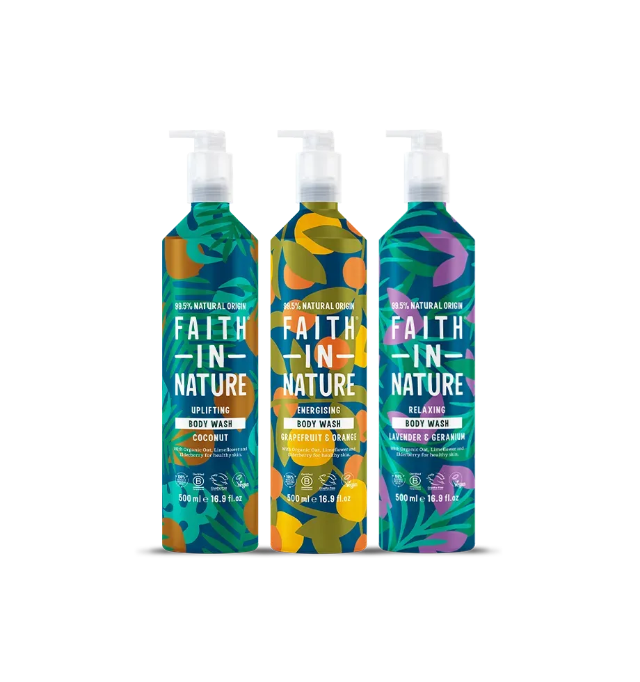 Faith in Nature Aluminium douchegel trio 3x500ml mixgeuren