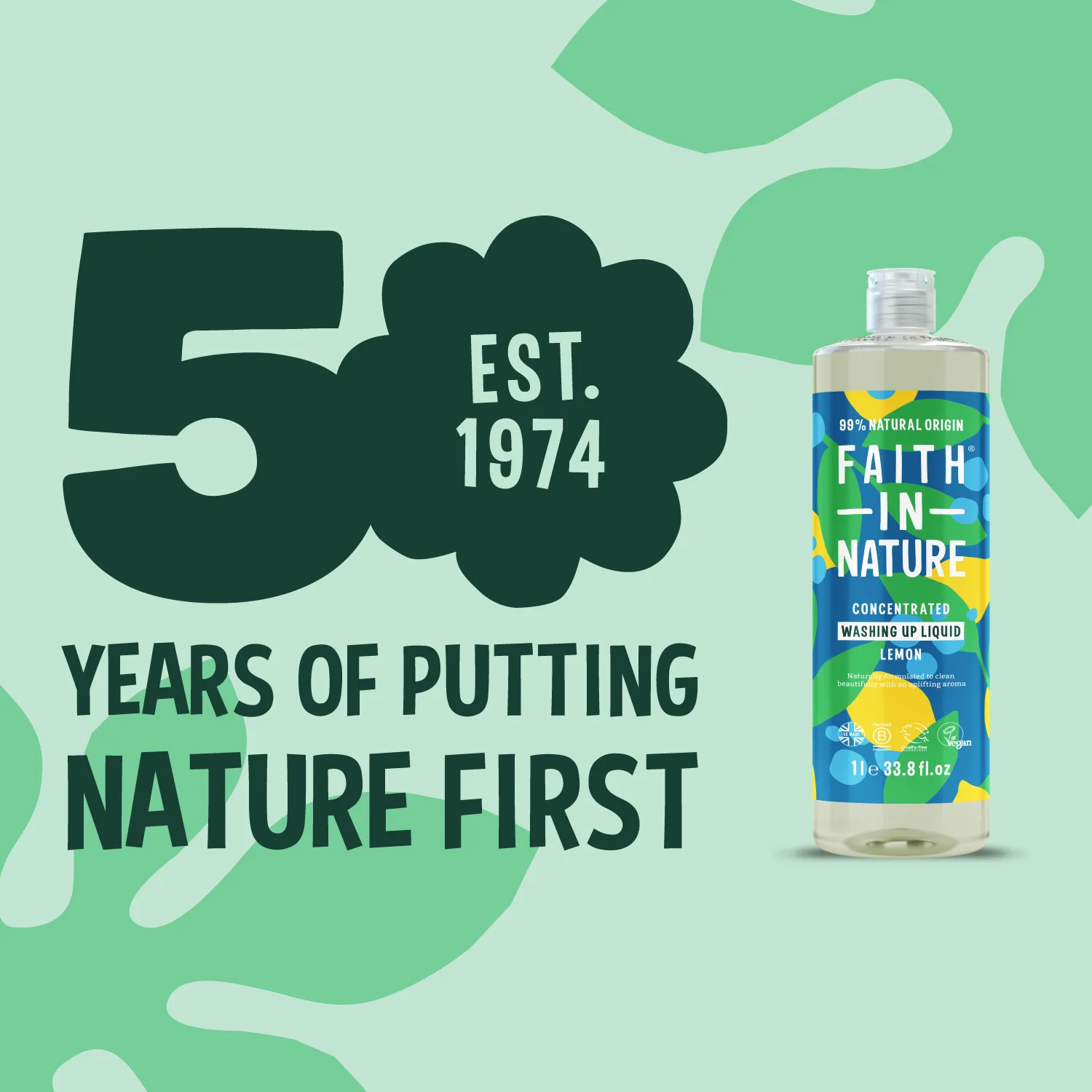 Faith in Nature Lemon afwasmiddel 1L citroen ontvetter