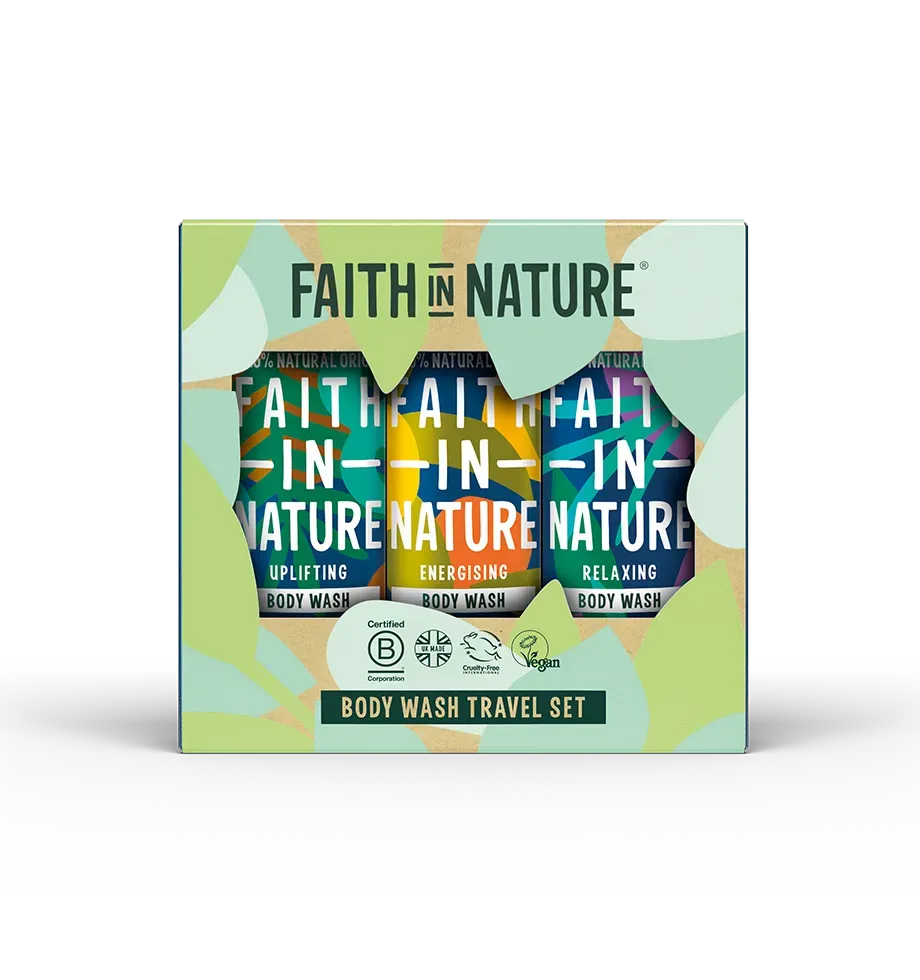 Faith in Nature Bodywash cadeauset 3x100ml alle huid