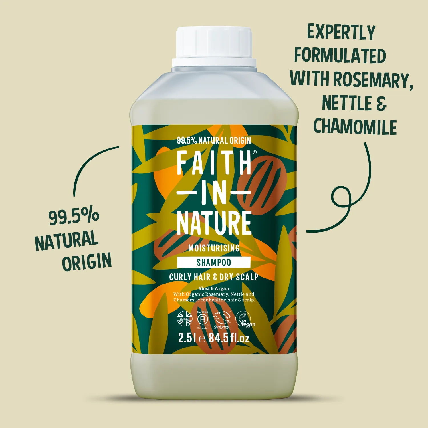 Faith in Nature Shea & Argan shampoo 2,5L krul