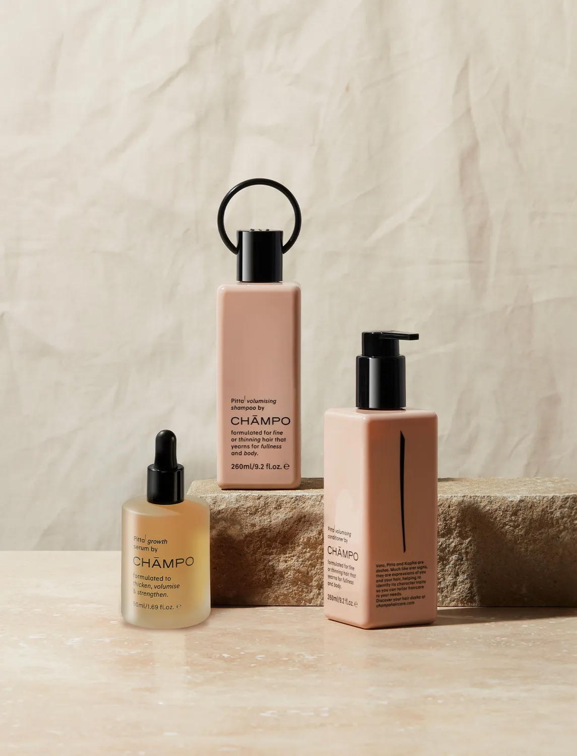 Chāmpo Pitta Volumising System+ haarset voller dikker haar