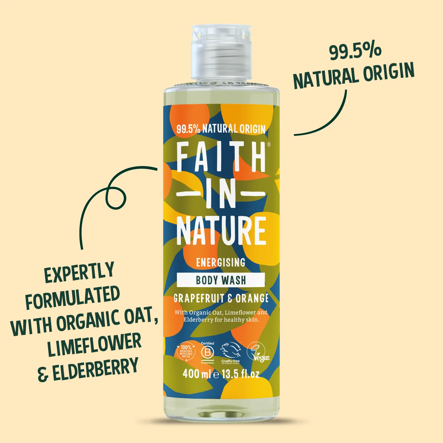 Faith in Nature Grapefruit & Orange douchegel 400ml vegan