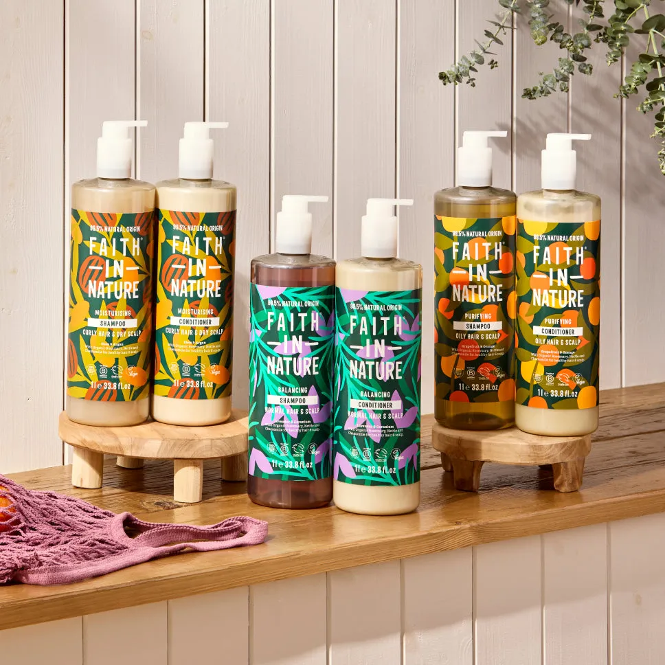 Faith in Nature Shea & Argan shampoo en conditioner 2x1L krul