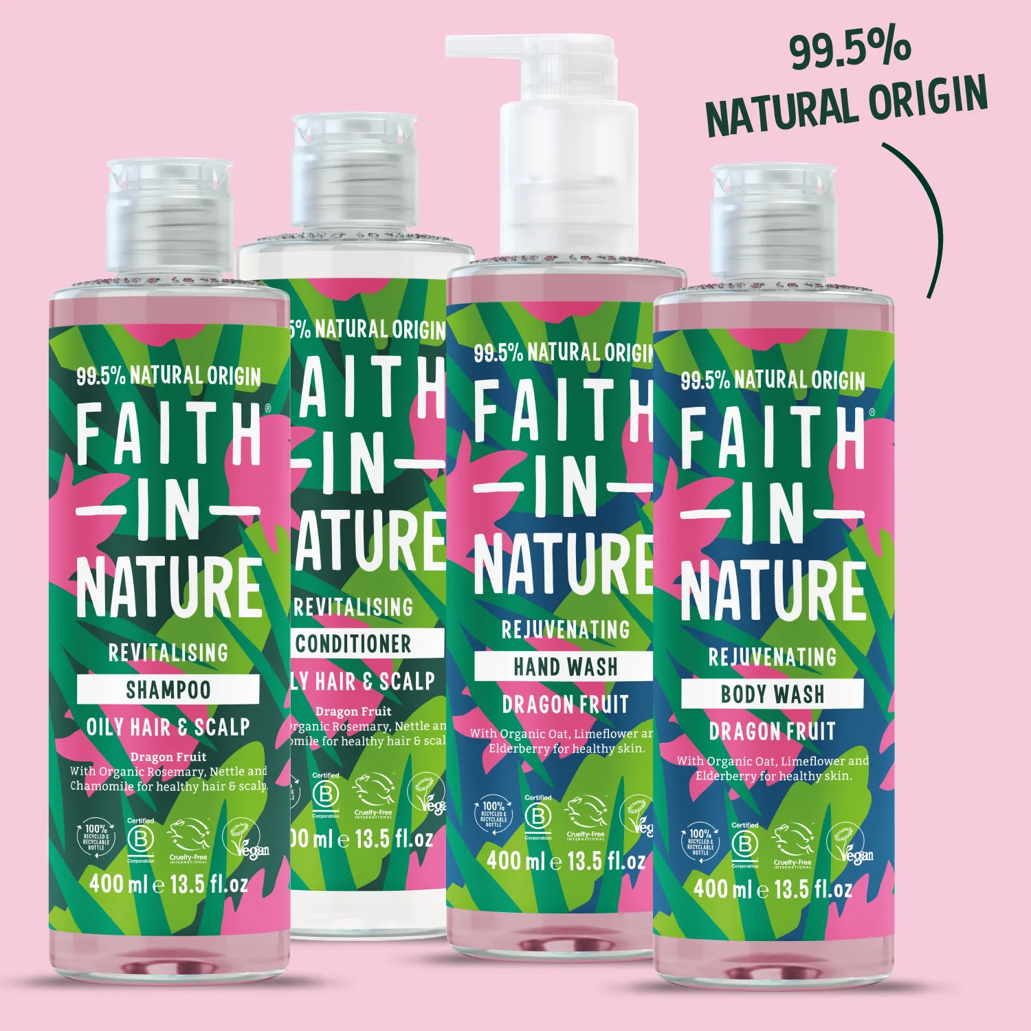 Faith in Nature Dragon Fruit haar- en bodyset 4-delig