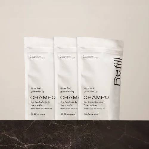 Chāmpo Hair Gummies haargummies refill trio bessen