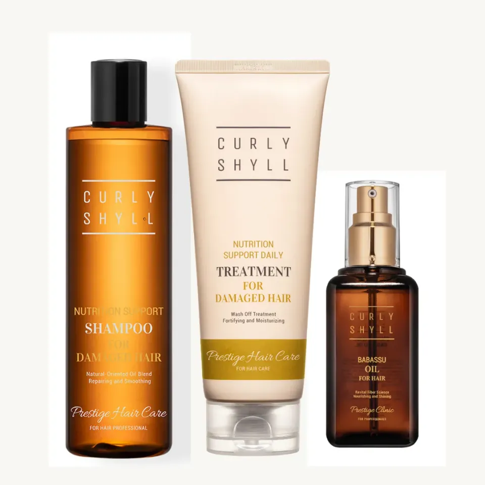 Curly Shyll Nutrition Support haarset droog beschadigd haar 3-delig