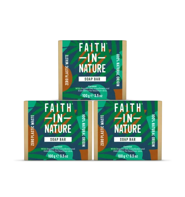 Faith in Nature Coconut zeepblokjes 3 stuks natuurlijk