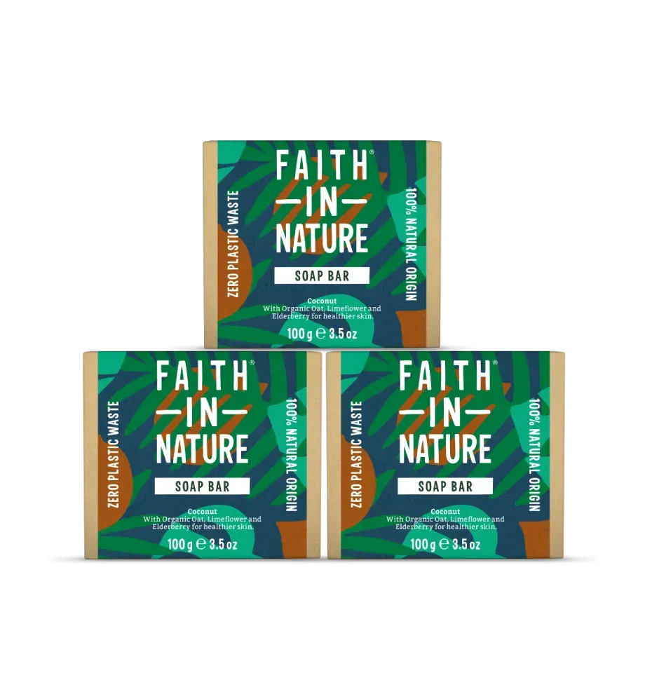 Faith in Nature Coconut zeepblokjes 3 stuks natuurlijk