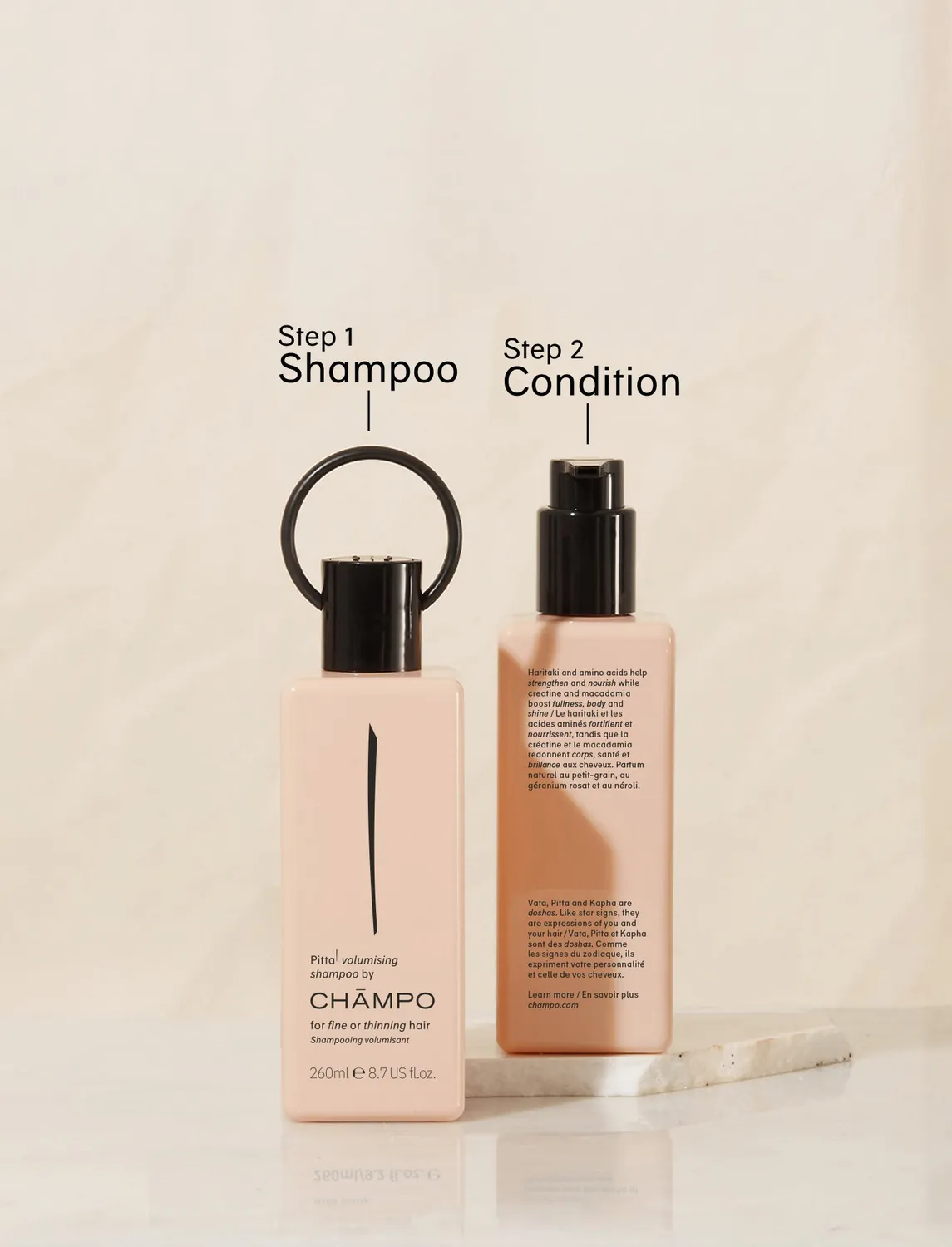 Chāmpo Volumising Collection shampoo conditioner set 2x260ml volume