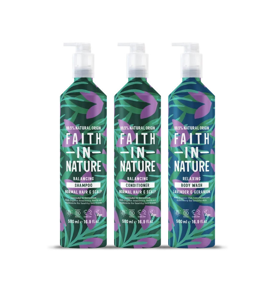 Faith in Nature Lavender & Geranium haar- en bodyset 3x500ml