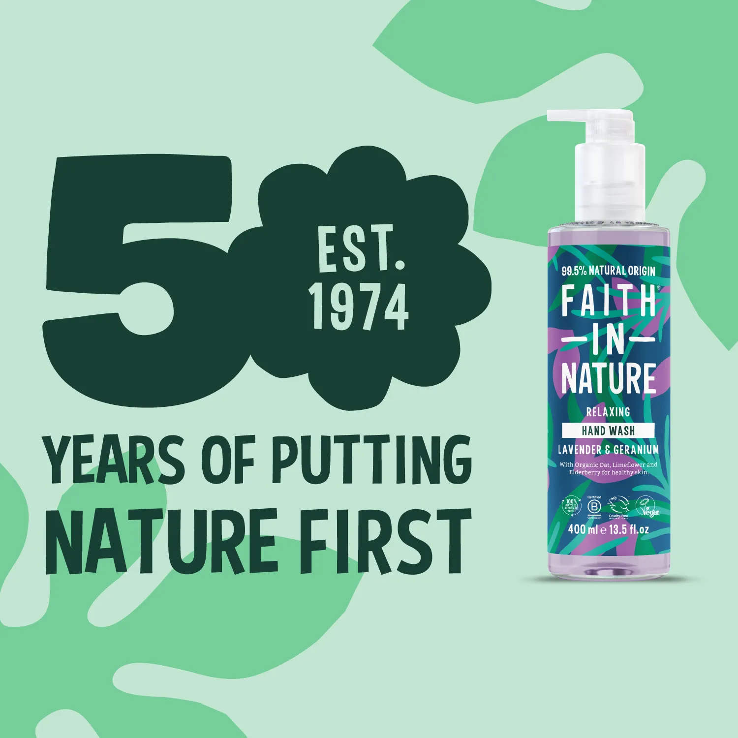 Faith in Nature Lavender & Geranium handzeep 400ml