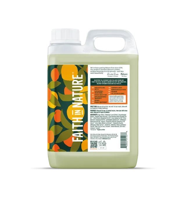 Faith in Nature Grapefruit & Orange shampoo 2,5L vet haar navulling