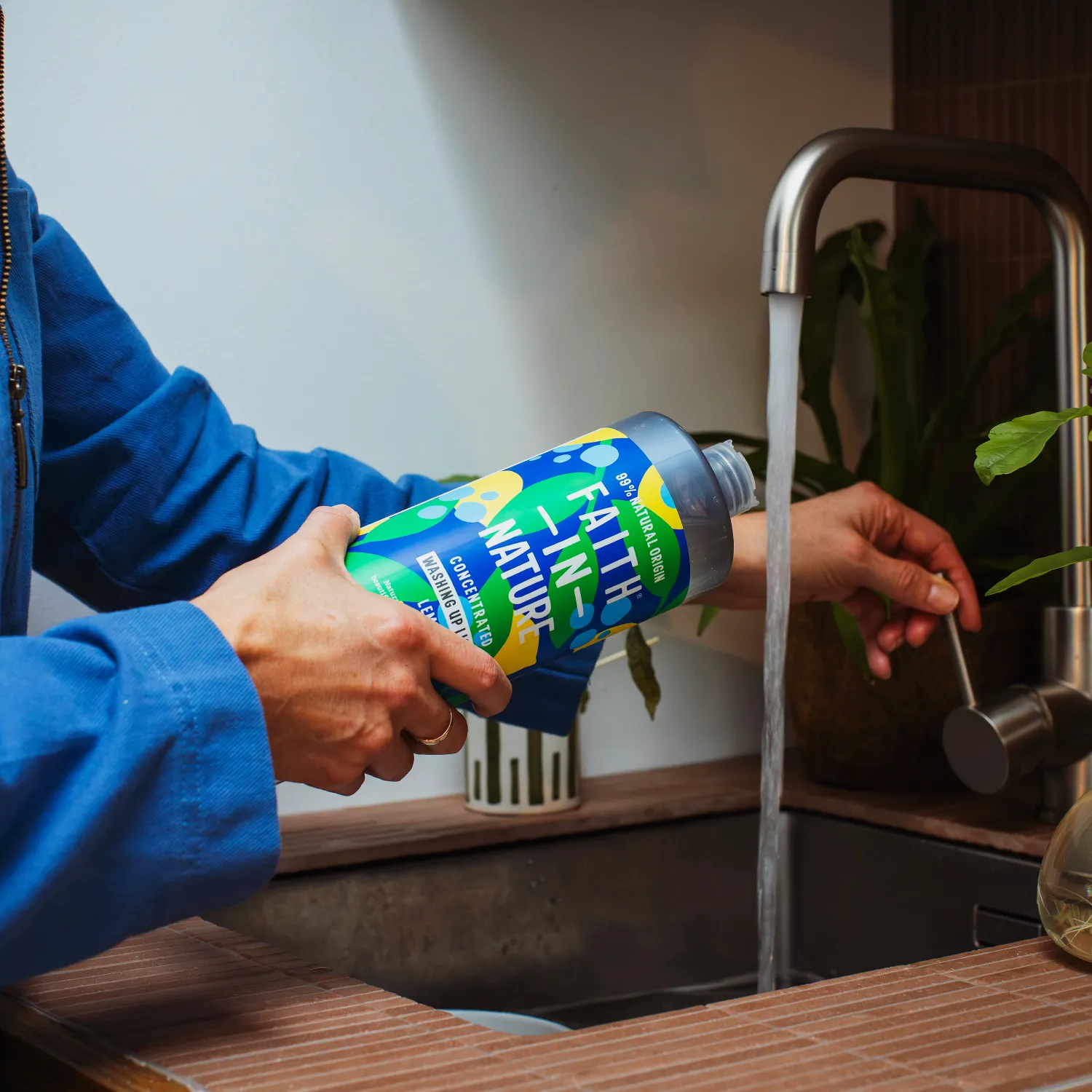 Faith in Nature Lemon afwasmiddel 1L citroen ontvetter