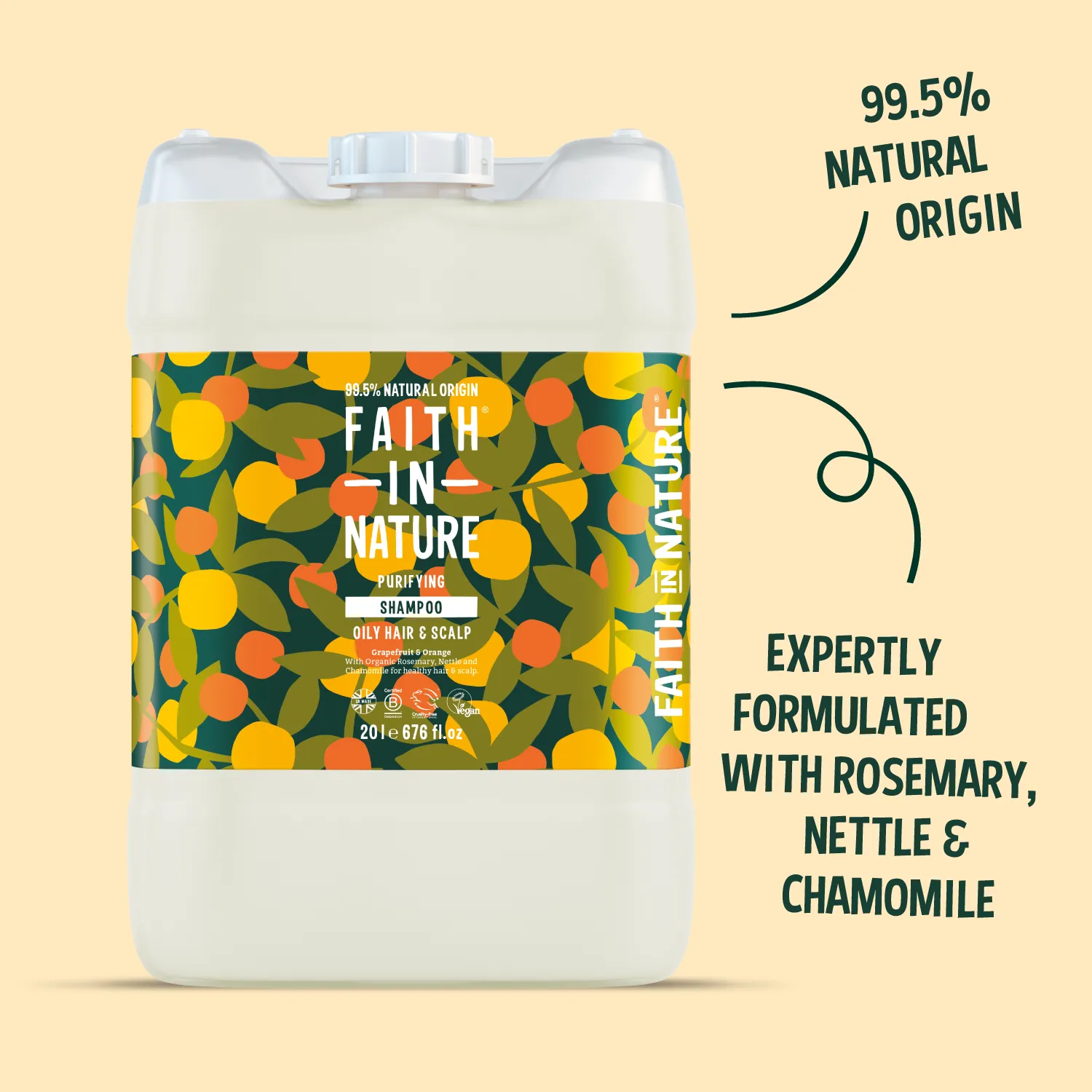 Faith in Nature Grapefruit & Orange shampoo 20L vet haar