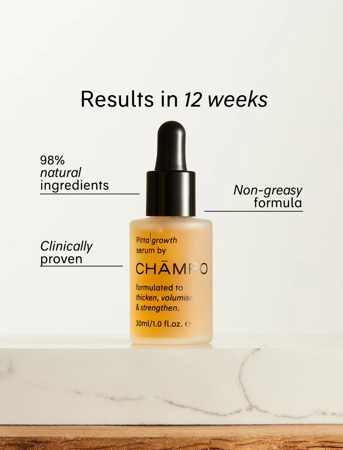 Chāmpo Pitta Growth Serum haargroei serum 30ml dun haar