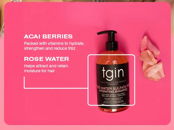 TGIN Rose Water Sulfate-Free shampoo 13 oz hydraterend