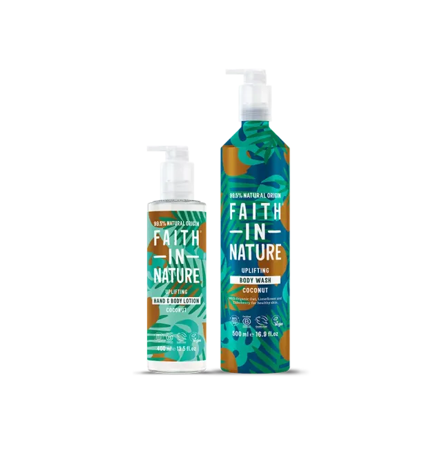 Faith in Nature Coconut bodywash lotion set aluminium tropisch