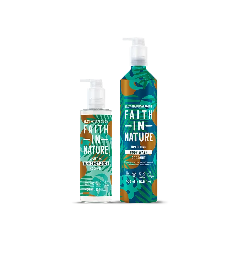 Faith in Nature Coconut bodywash lotion set aluminium tropisch