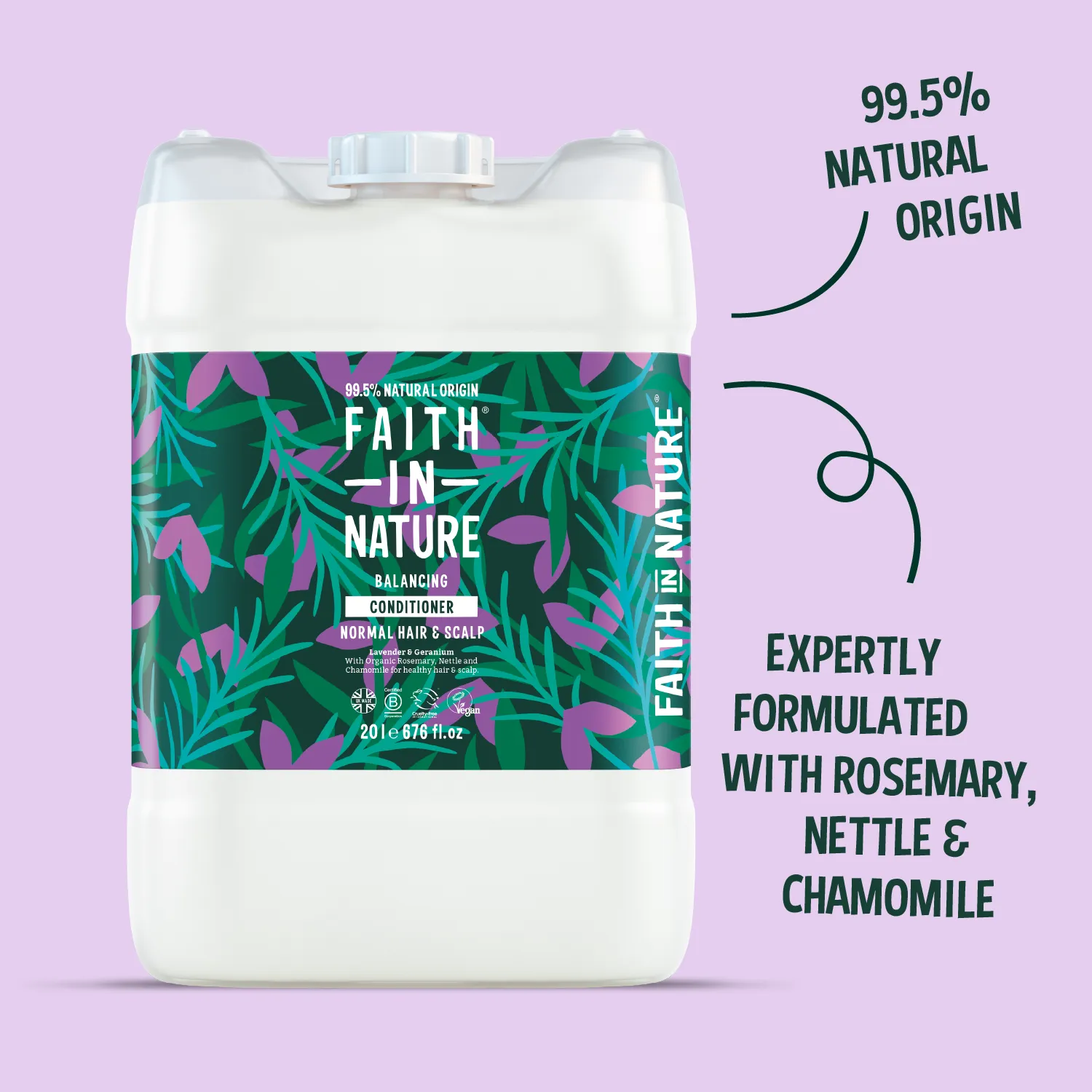 Faith in Nature Lavender & Geranium conditioner 20L normaal haar