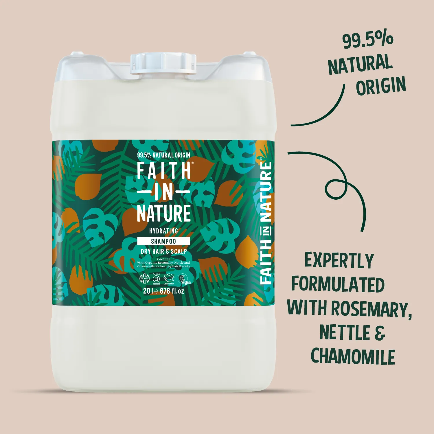 Faith in Nature Coconut shampoo droog haar 20L