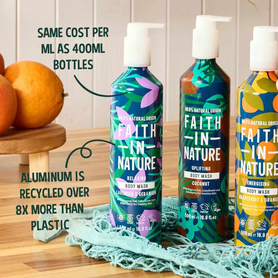 Faith in Nature Lavender & Geranium douchegel 500ml aluminium