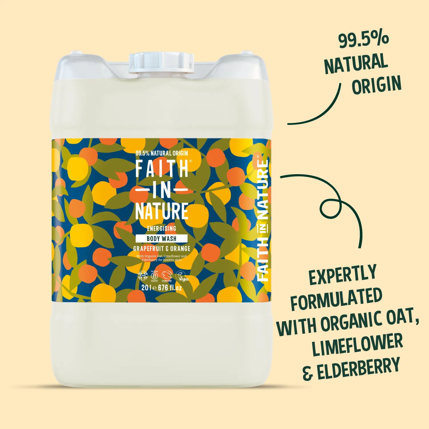 Faith in Nature Grapefruit & Orange douchegel 20L navulling
