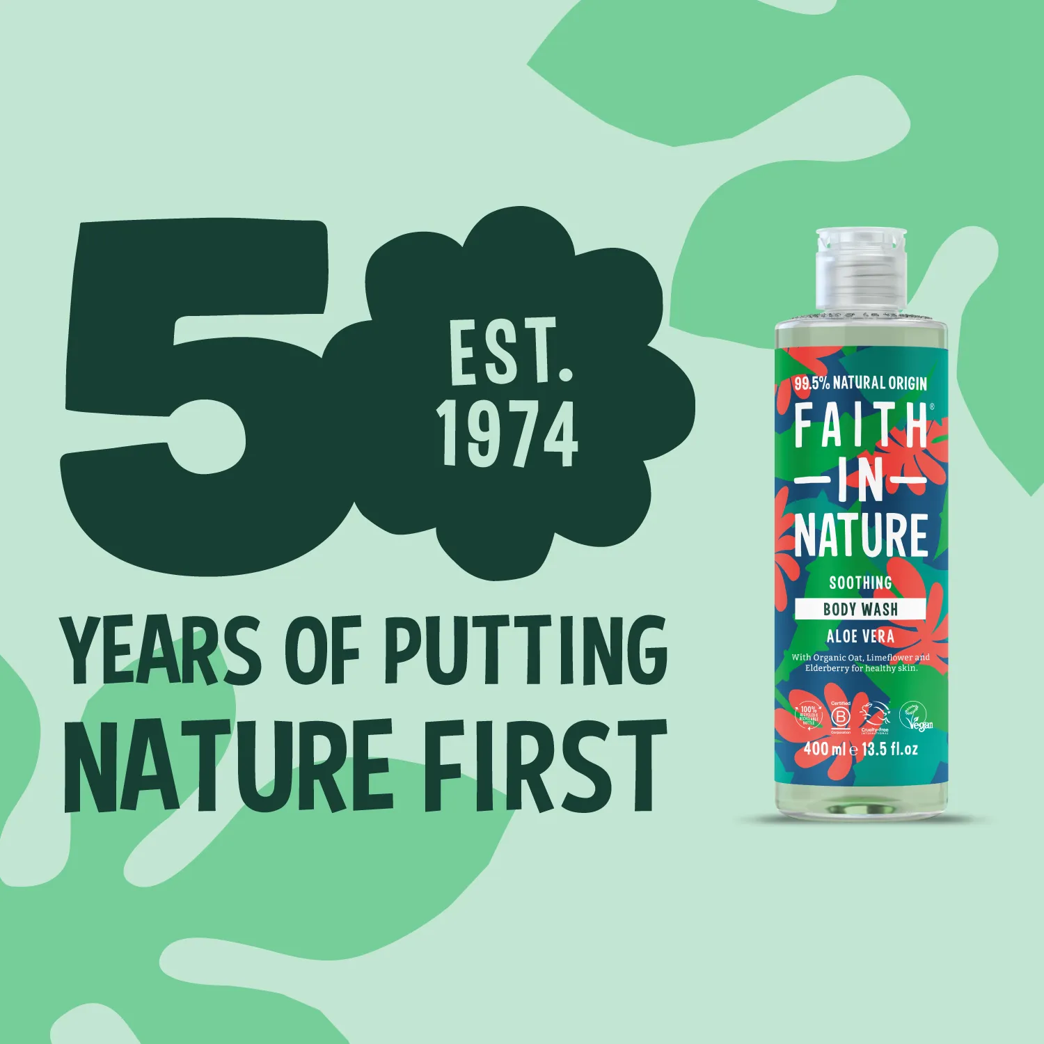Faith in Nature Aloe Vera douchegel 400ml gevoelige huid