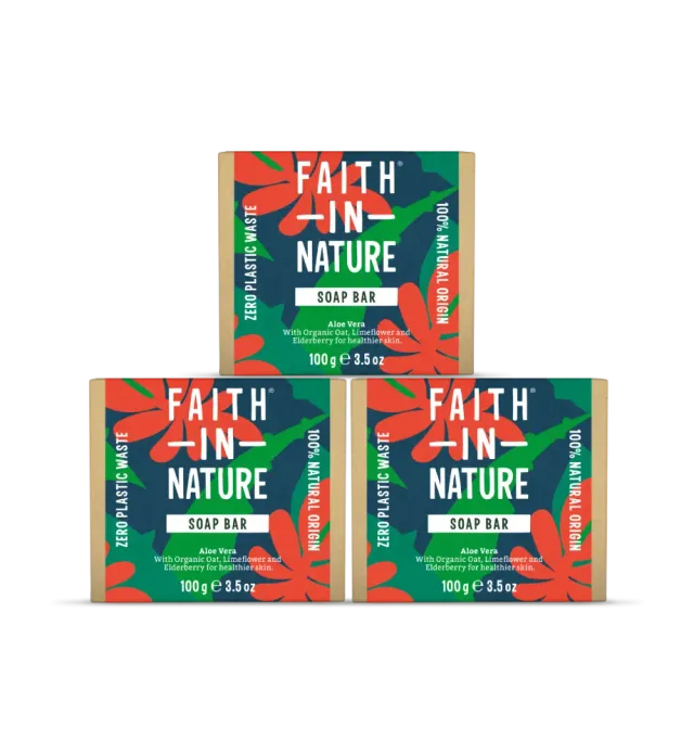 Faith in Nature Aloe Vera zeepblokken 3 stuks plasticvrij