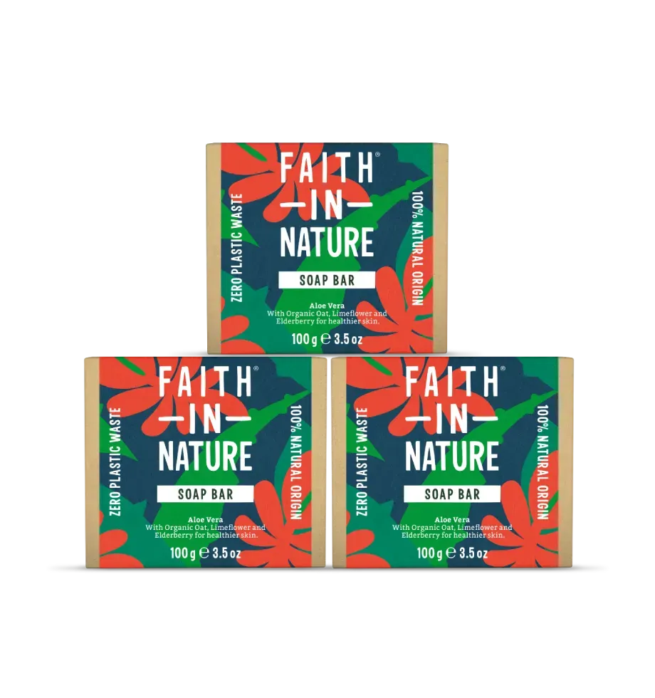 Faith in Nature Aloe Vera zeepblokken 3 stuks plasticvrij