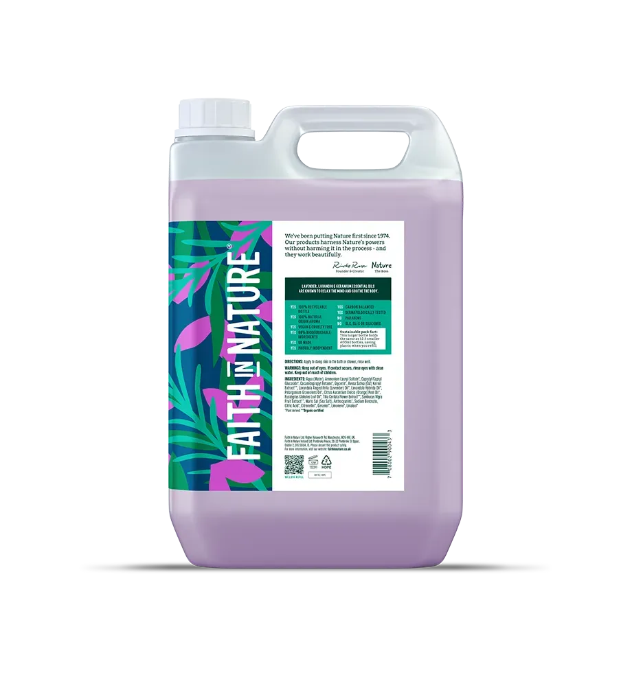 Faith in Nature Lavender & Geranium douchegel 5L navulling