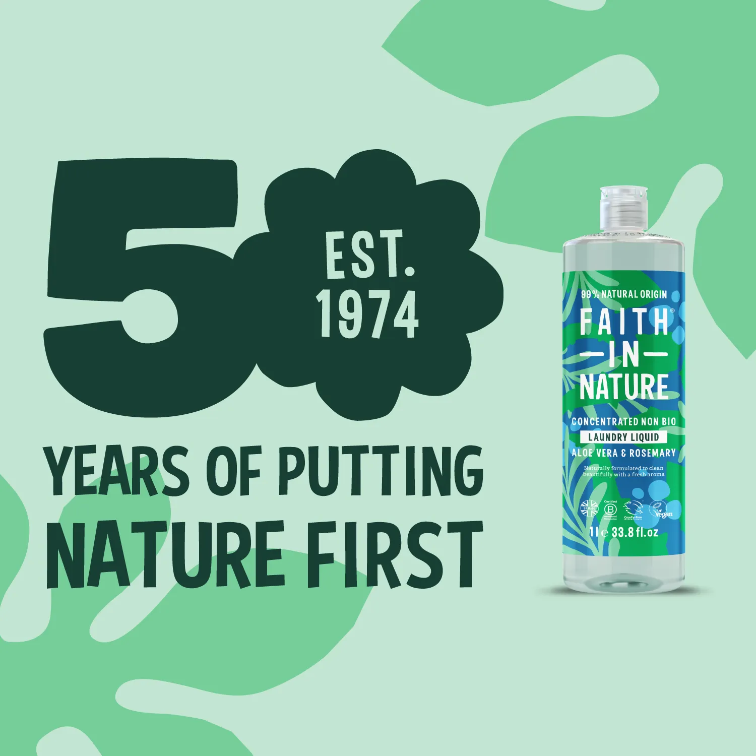 Faith in Nature Aloe Vera & Rosemary wasmiddel 1L zacht