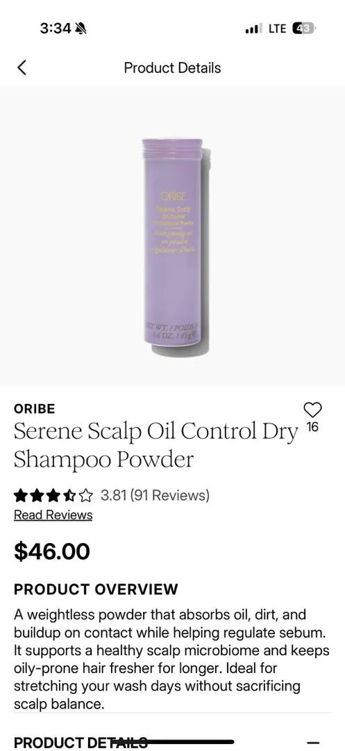 Oribe Serene Scalp Oil Control droogshampoo poeder