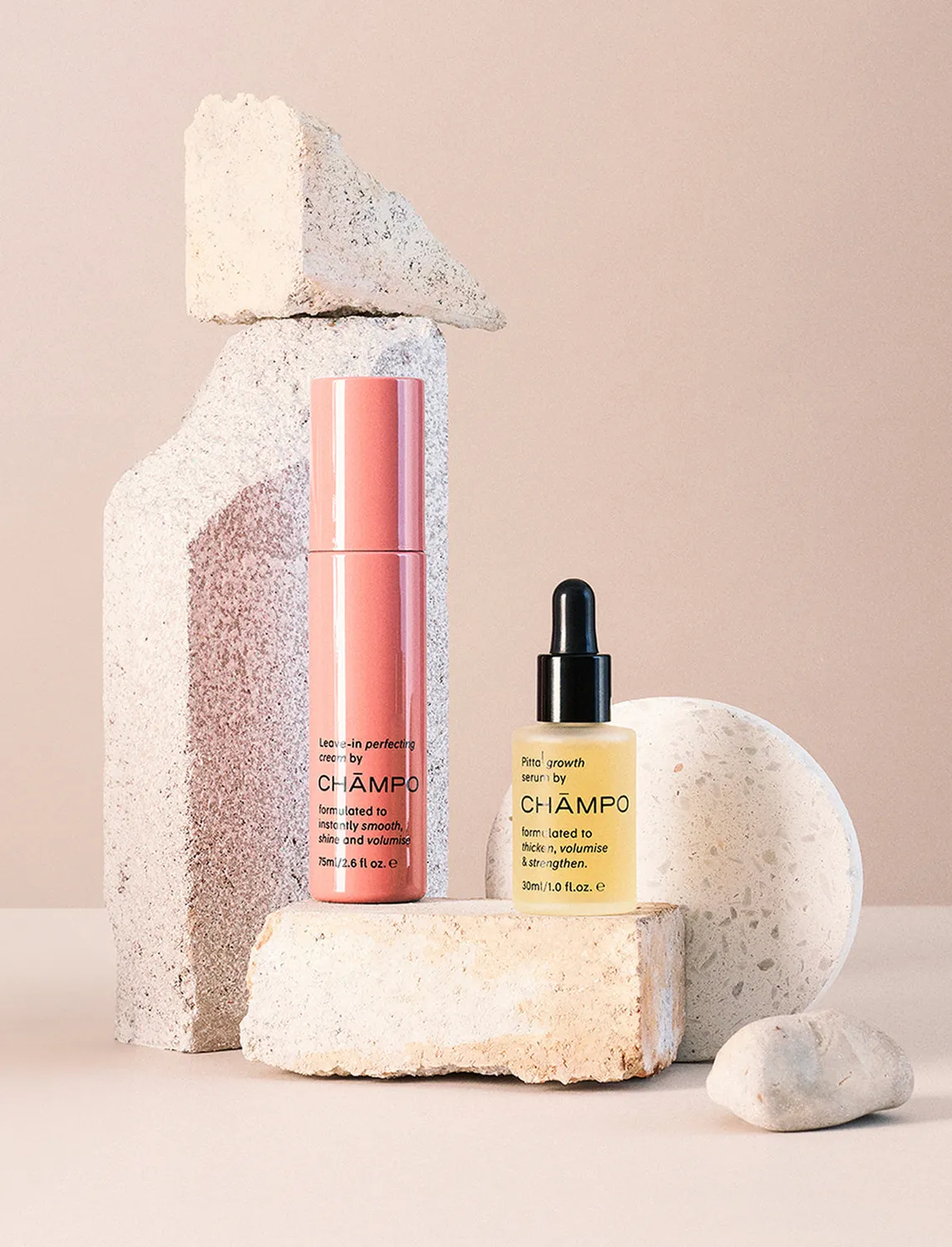 Chāmpo Growth & Repair haarserum set leave-in cream