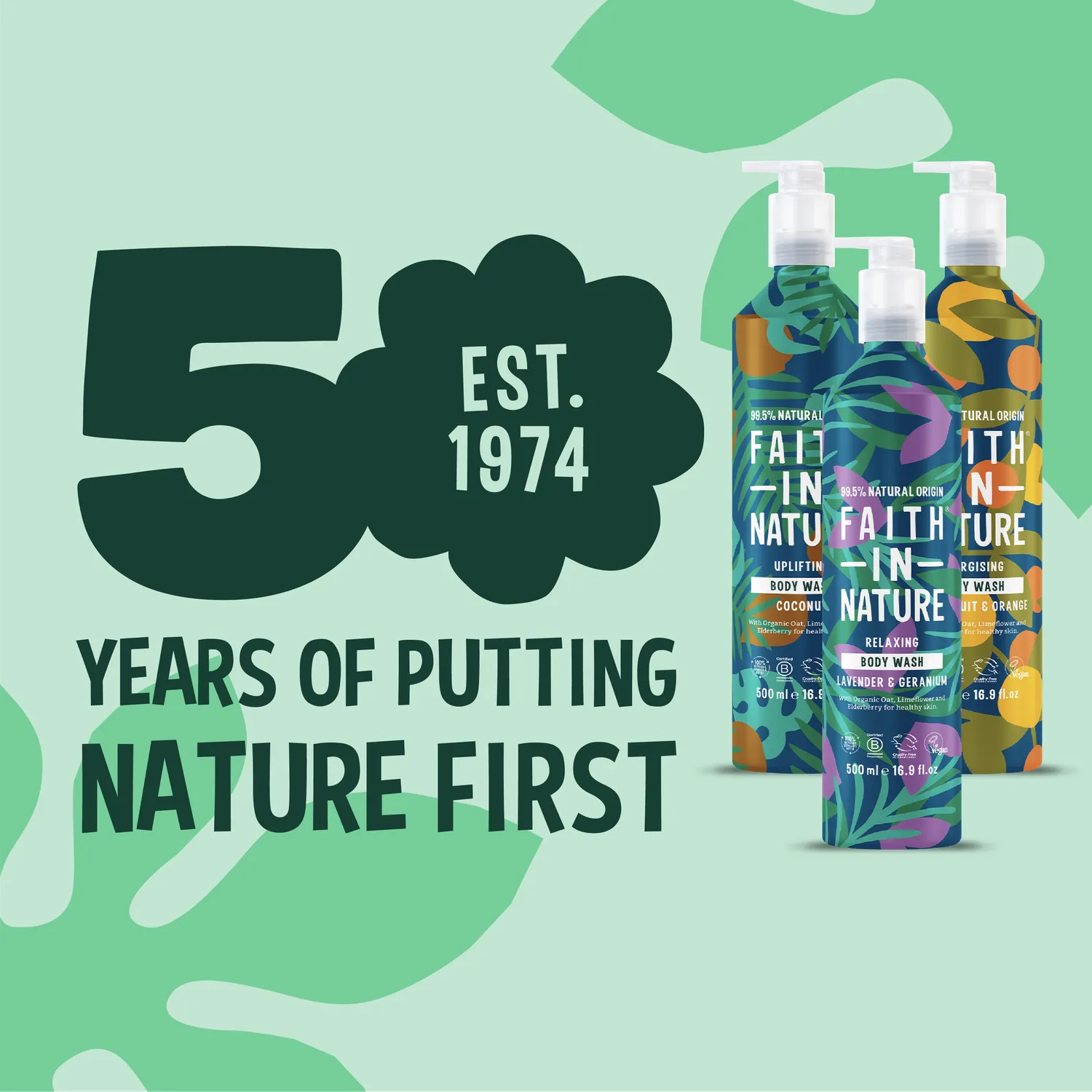 Faith in Nature Aluminium douchegel trio 3x500ml mixgeuren
