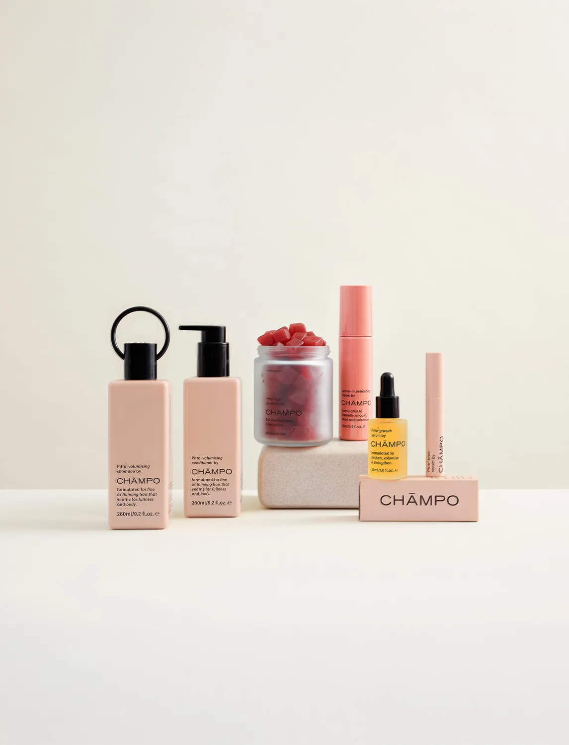 Chāmpo complete volumising system haarset fijn haar