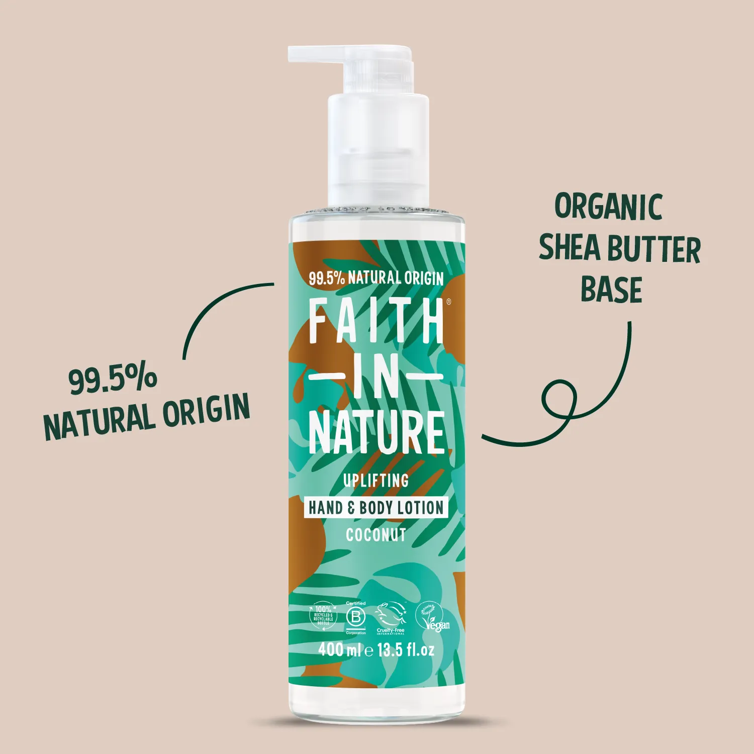 Faith in Nature Coconut hand & body lotion 400ml droge huid