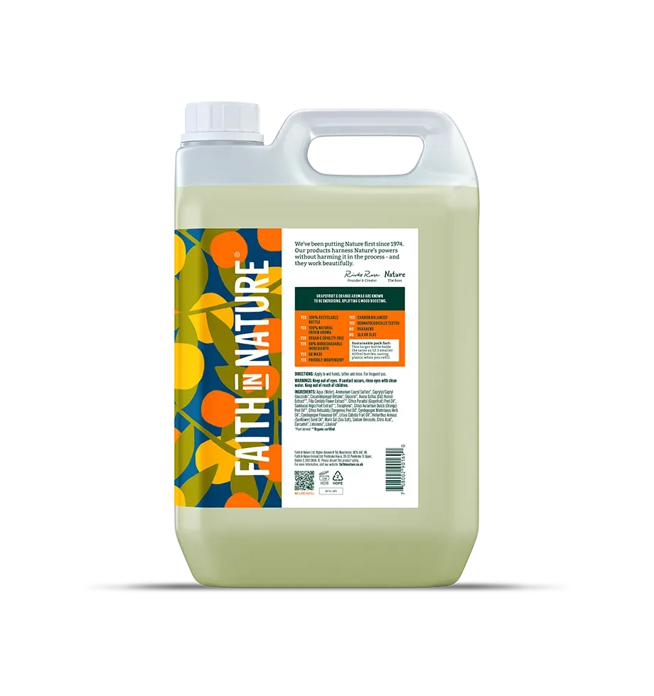 Faith in Nature Grapefruit & Orange handzeep 5L citrus
