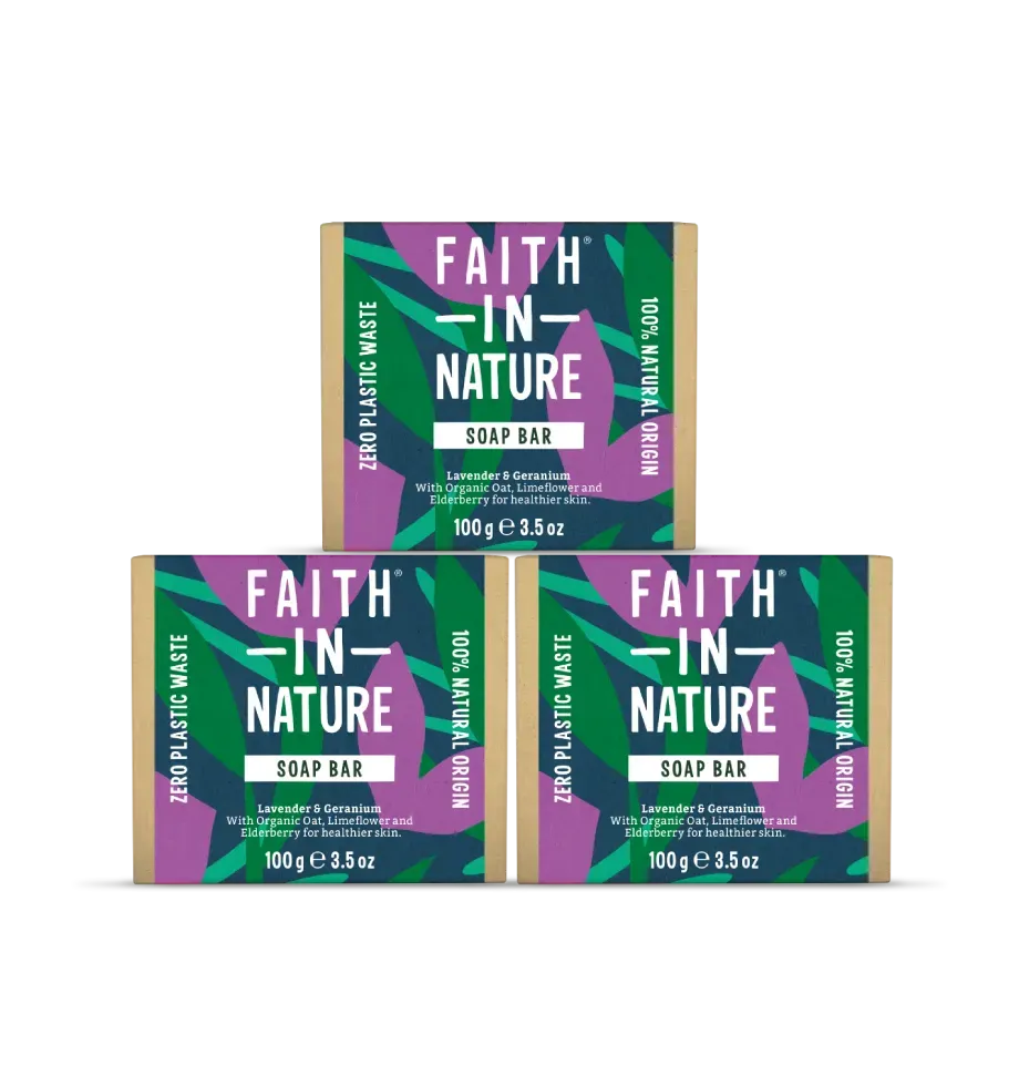 Faith in Nature Lavender & Geranium zeep 3x100g