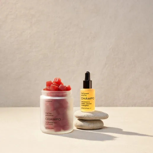 Chāmpo daily growth set haargroeiset serum gummies
