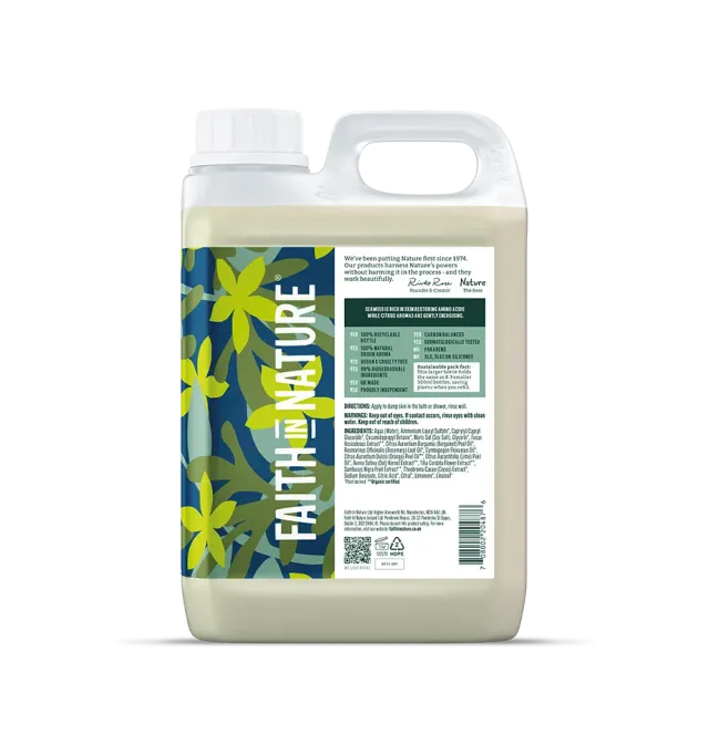 Faith in Nature Seaweed & Citrus douchegel 2,5L navulling