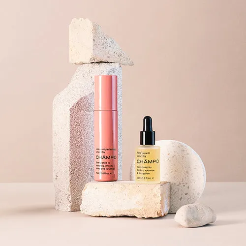 Chāmpo Growth & Repair haarserum set leave-in cream