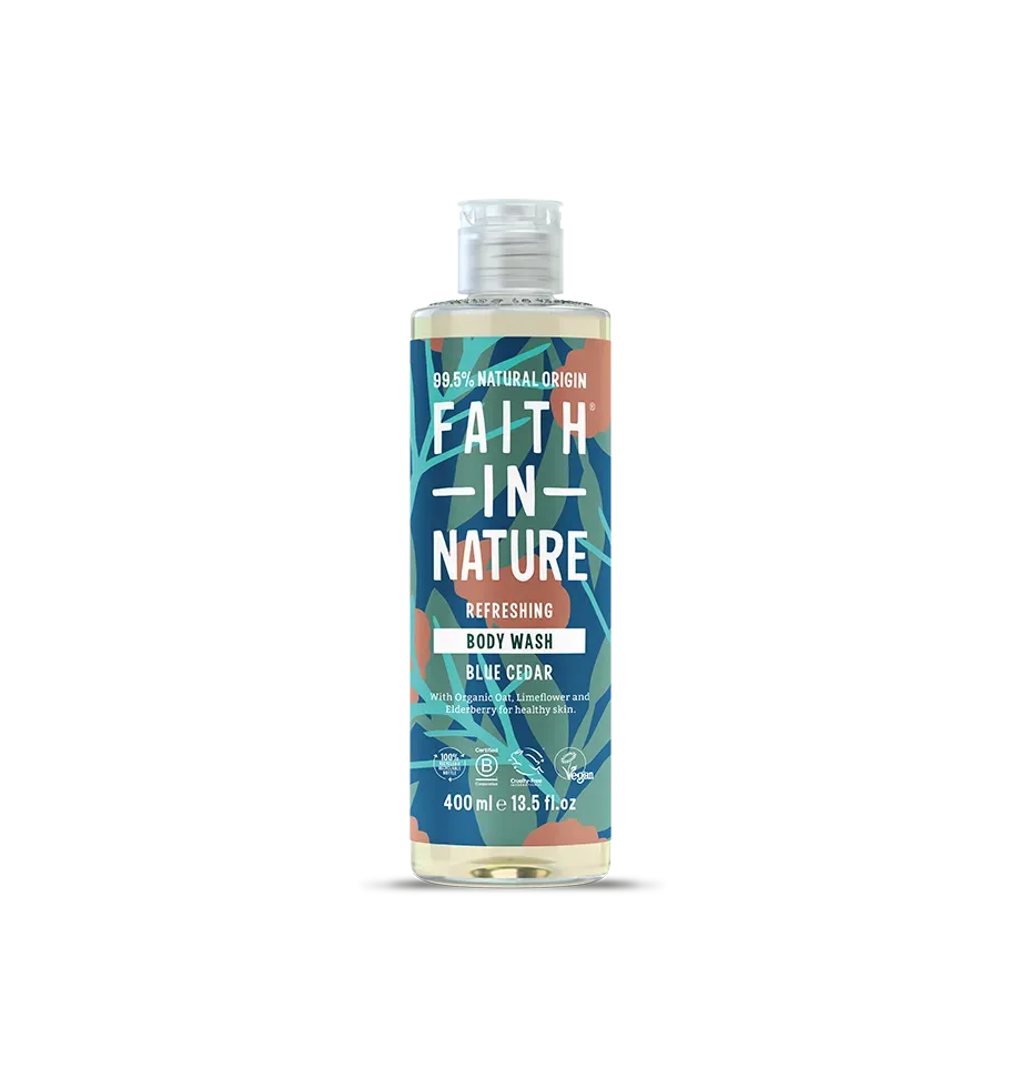 Faith in Nature Blue Cedar douchegel 400ml voor mannen