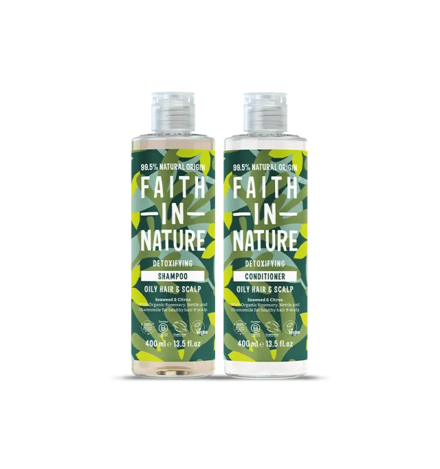 Faith in Nature Seaweed & Citrus shampooset 2x400ml vet haar
