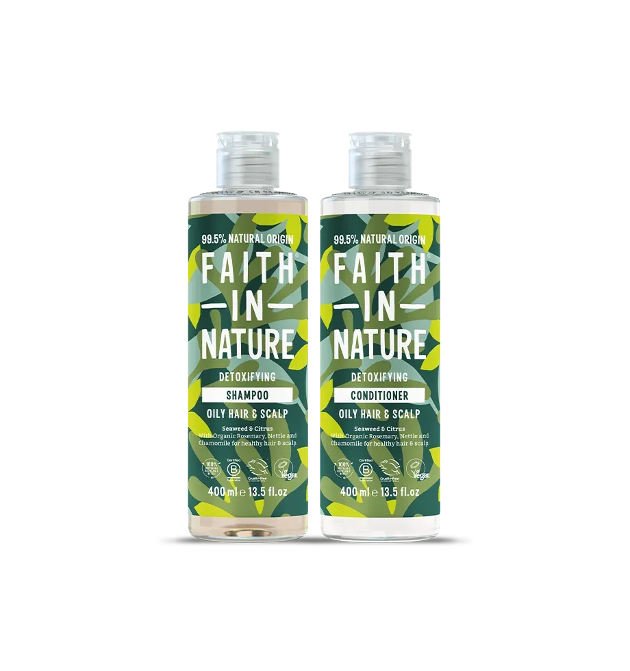 Faith in Nature Seaweed & Citrus shampooset 2x400ml vet haar