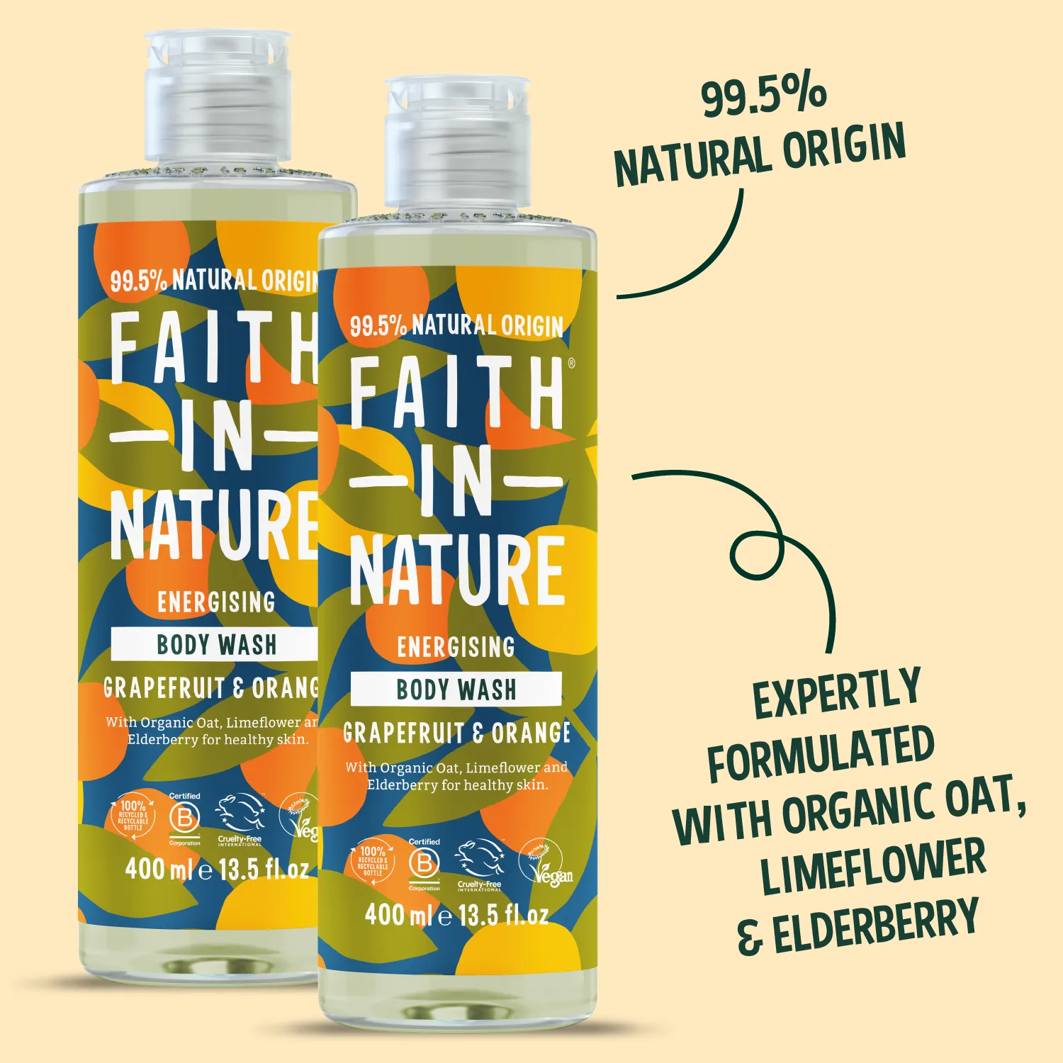 Faith in Nature Grapefruit & Orange douchegel duo 2x400ml